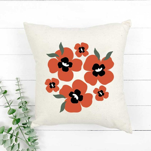 Red Poppies Pillow Cover