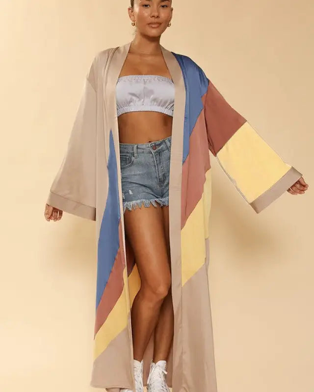 Retro stripe Kimono