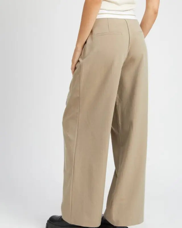 Reverse Waist Band Tailored Pants