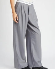 Reverse Waist Band Tailored Pants