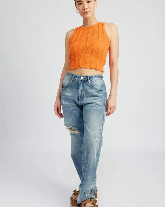 RIB CROPPED TANK TOP