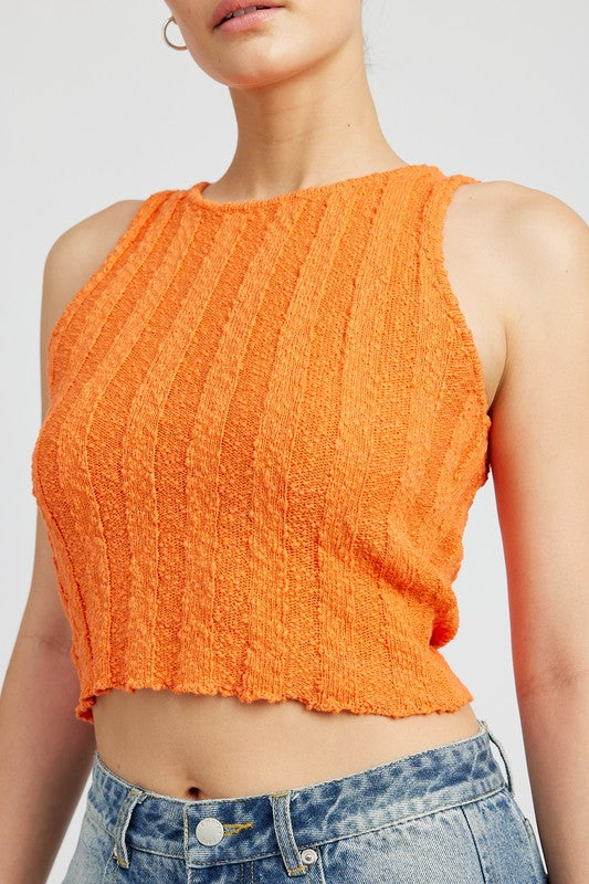 RIB CROPPED TANK TOP