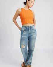 RIB CROPPED TANK TOP