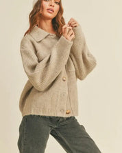 Rib Knit Shirt Cardigan