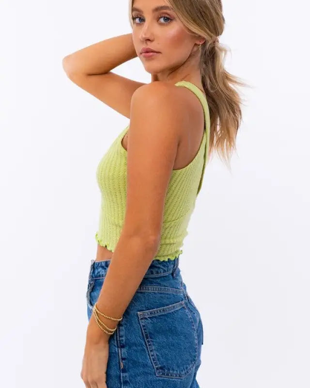 Ribbed Criss Cross Crop Top