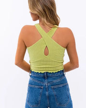 Ribbed Criss Cross Crop Top