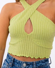 Ribbed Criss Cross Crop Top