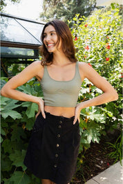 Ribbed Underline Seams Cropped Tank Top