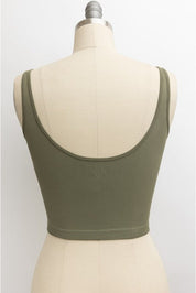 Ribbed Underline Seams Cropped Tank Top