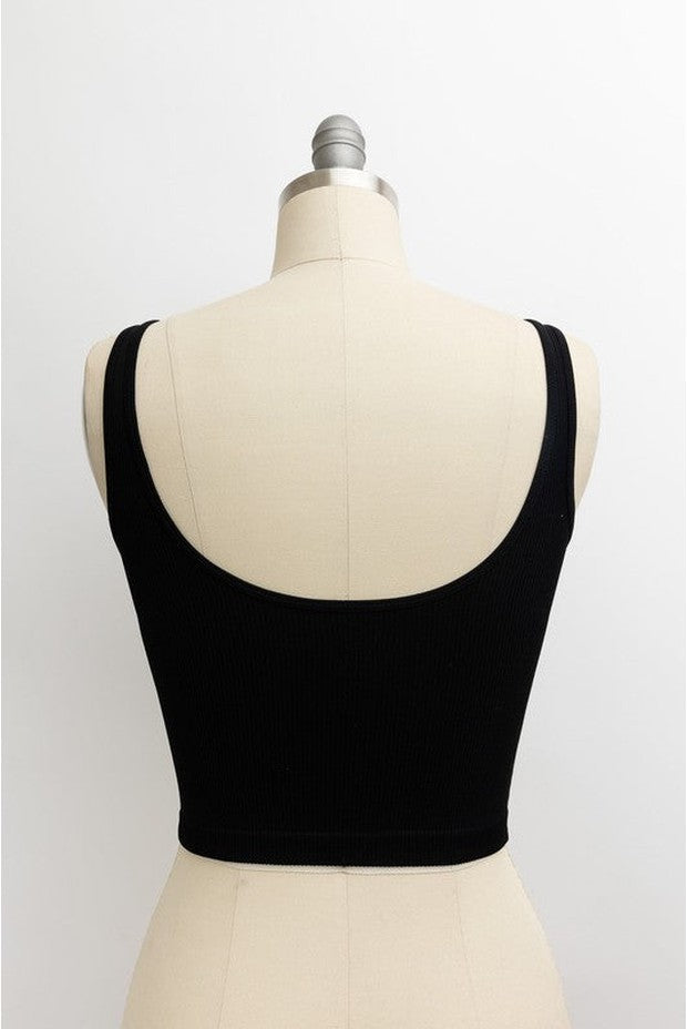 Ribbed Underline Seams Cropped Tank Top