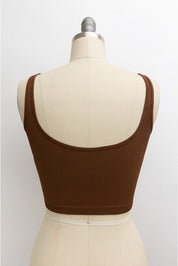 Ribbed Underline Seams Cropped Tank Top