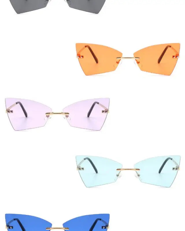 Rimless Geometric Triangle Fashion Sunglasses