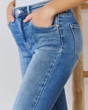 RISEN Full Size High Rise Ankle Flare Jeans - Jeans