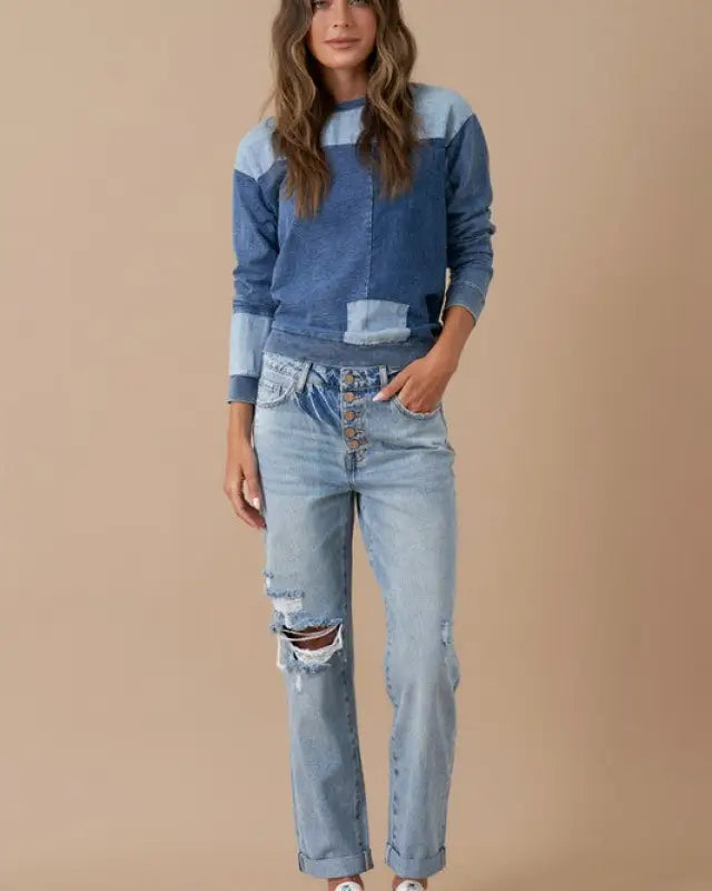 ROLLED UP BOYFRIEND JEANS