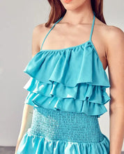 Smocked Waist Ruffle Romper