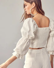 Ruffle Ruched Front Top