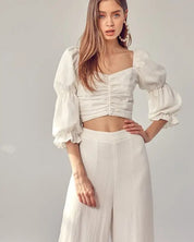 Ruffle Ruched Front Top