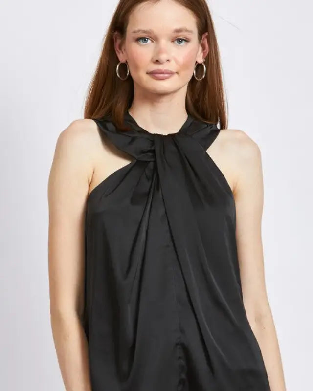 Saige Sleeveless Blouse With Twist Front