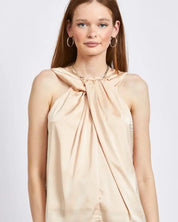 Saige Sleeveless Blouse With Twist Front