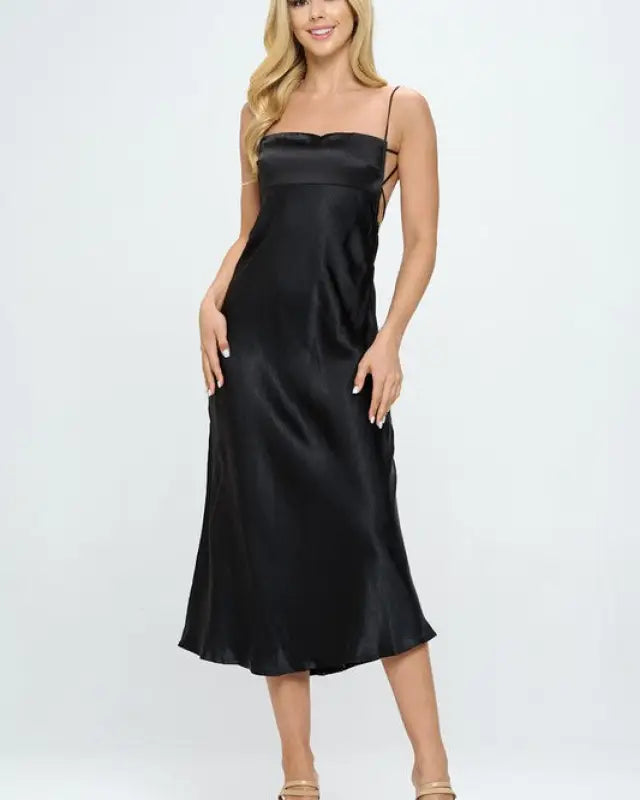 Satin Cami Midi Dress