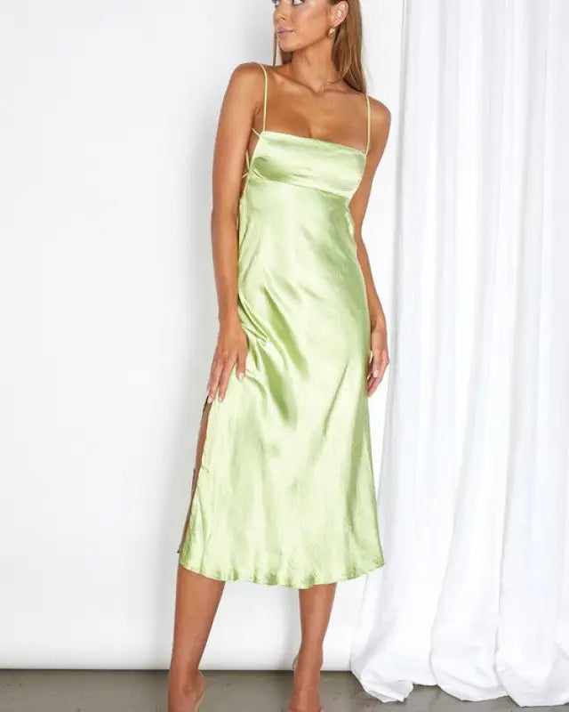 Satin Cami Midi Dress