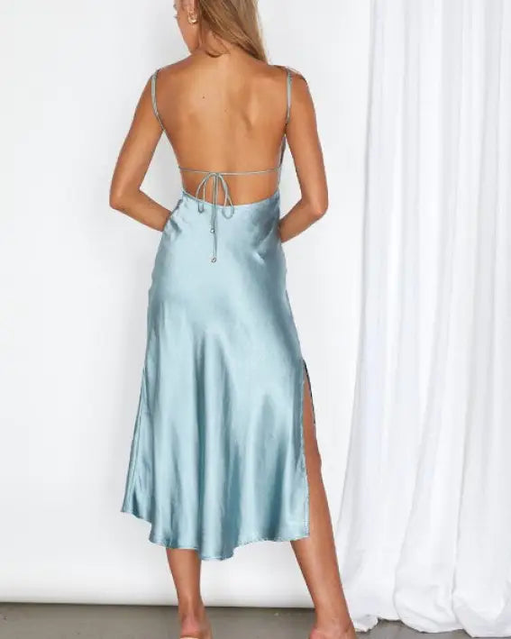 Satin Cami Midi Dress