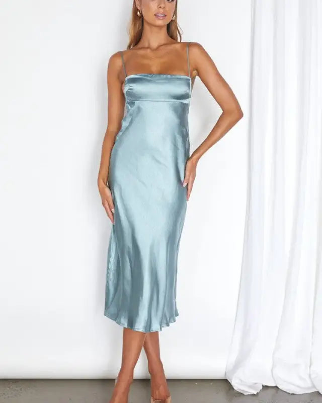 Satin Cami Midi Dress