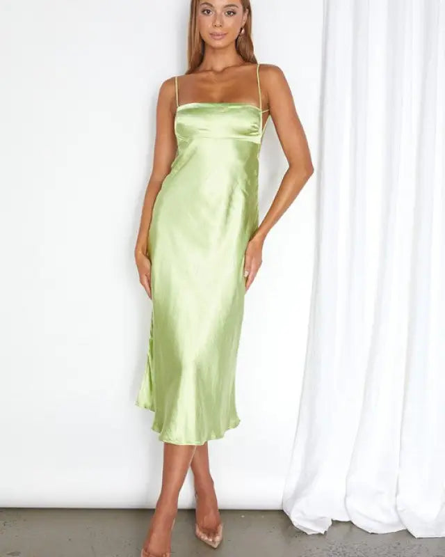 Satin Cami Midi Dress