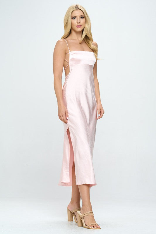 Satin Cami Midi Dress