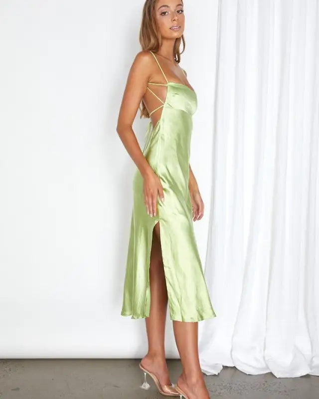 Satin Cami Midi Dress