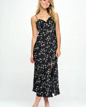 Satin Floral Maxi Dress