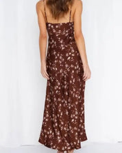 Satin Floral Maxi Dress