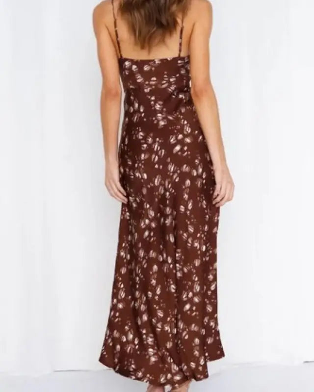 Satin Floral Maxi Dress