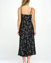 Satin Floral Maxi Dress