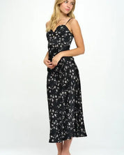 Satin Floral Maxi Dress