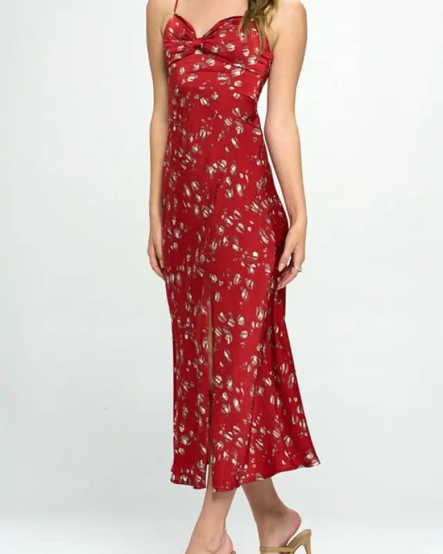 Satin Floral Maxi Dress