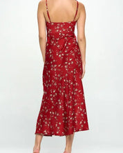 Satin Floral Maxi Dress