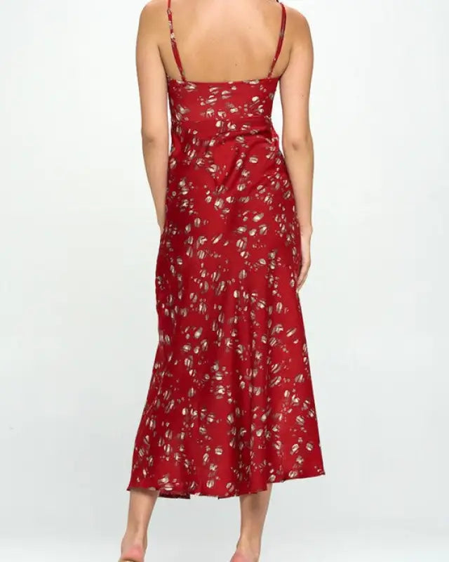 Satin Floral Maxi Dress