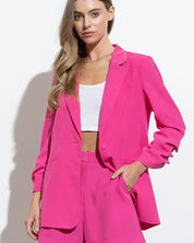 Scrunch Sleeve Blazer And Short Set