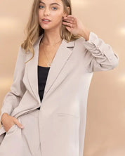 Scrunch Sleeve Blazer And Short Set