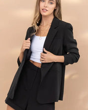 Scrunch Sleeve Blazer And Short Set