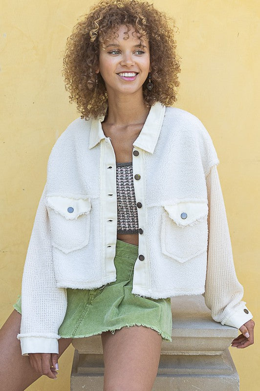 Sherpa Textured Jacket - IVORY / S