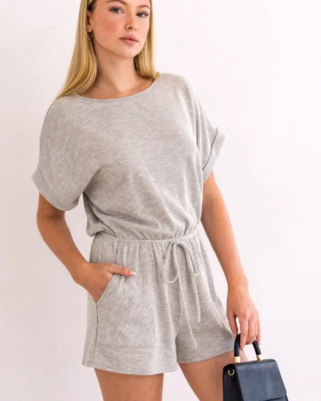 Short Sleeve Casual Romper