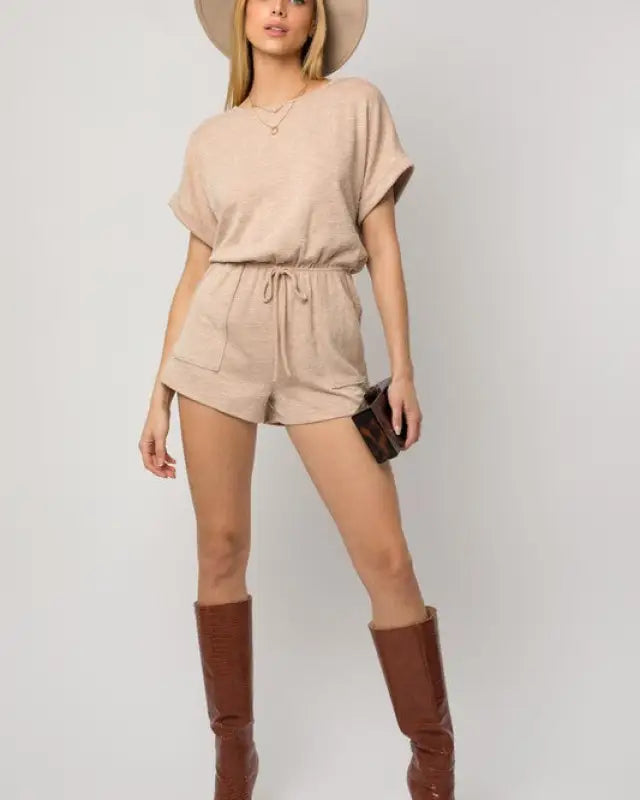 Short Sleeve Casual Romper