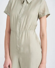 Short Sleeve Jumpsuit With Open Back