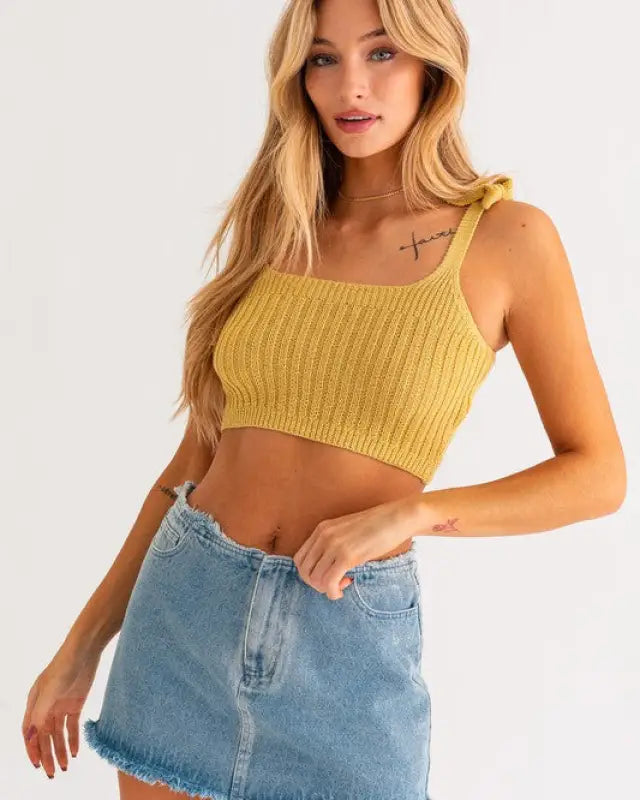 Shoulder Tie Knit Tank