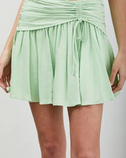 Side Ruched Ruffle Skort