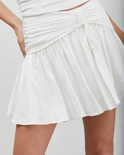 Side Ruched Ruffle Skort