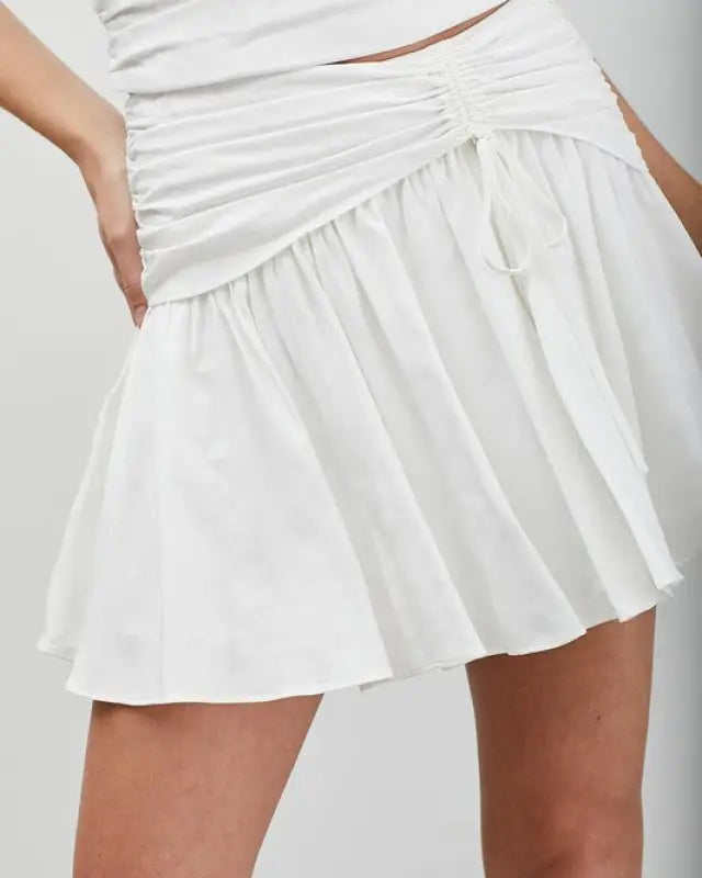 Side Ruched Ruffle Skort