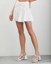 Side Ruched Ruffle Skort